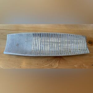 Silver and Cream Rectangular Decorative Tray